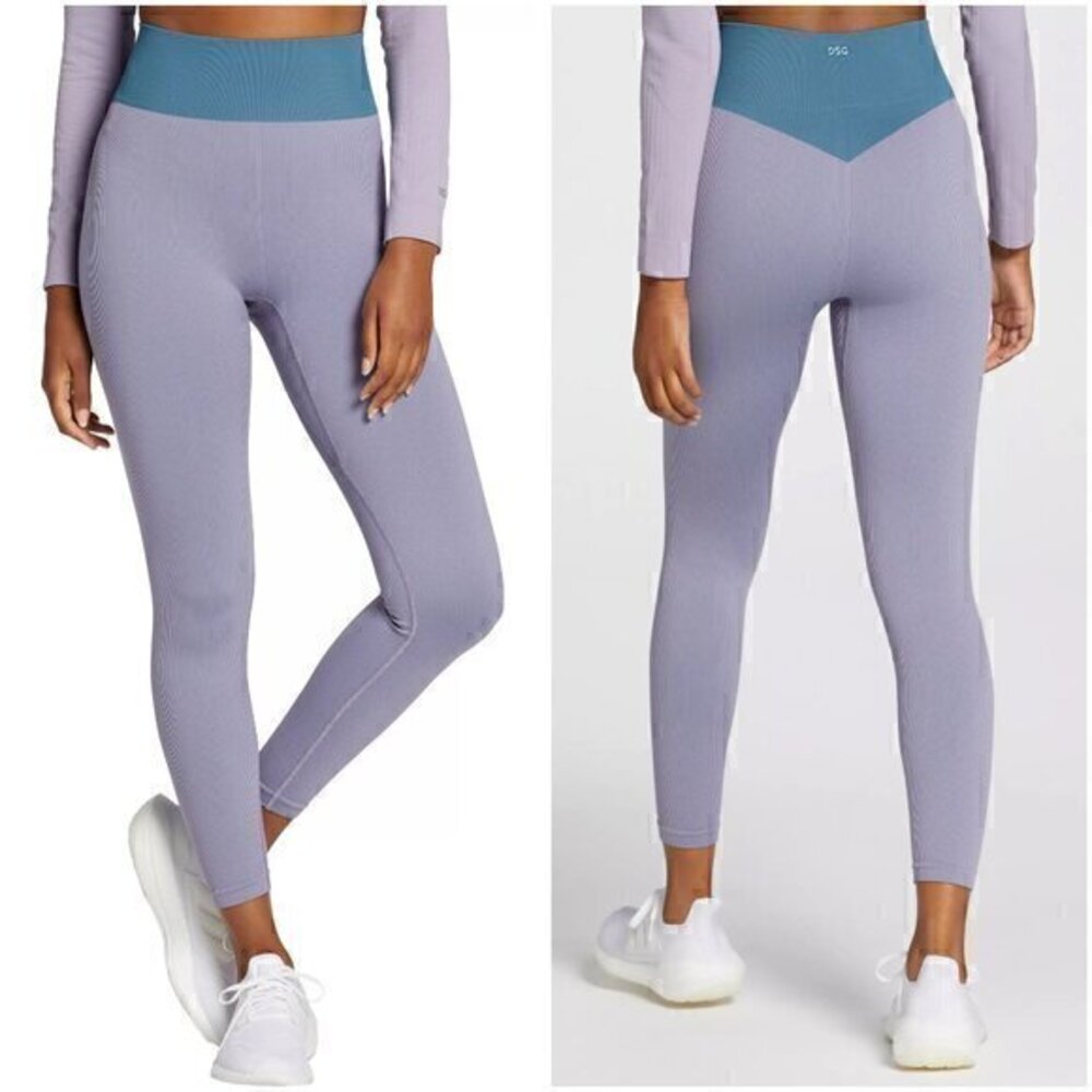 DSG Women's Seamless Iridescent Legging in Smoky Lavender/Sapphire Size S NWT